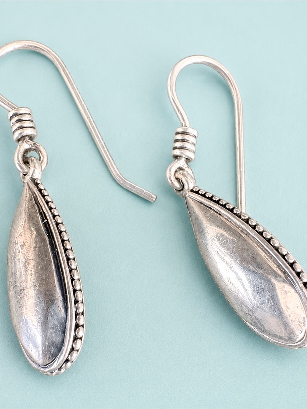 LAGOS Caviar Sterling Silver Teardrop Dangle Earrings 925 Designer Classic